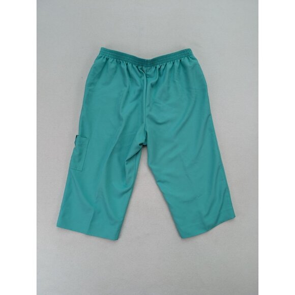Alfred Dunner Women's Capri Pants Size 16P Green Elastic Waist Pull-On FLAWS - Picture 15 of 15